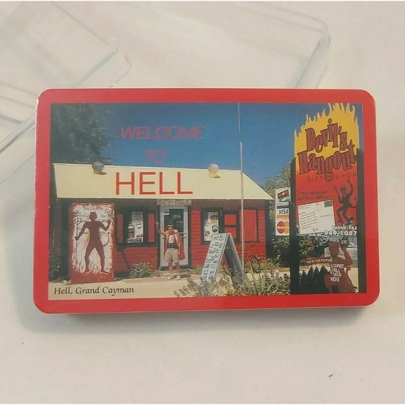 Welcome To Hell Grand Cayman Devil's Hangout Playing Cards Poker Card Games NIB - Picture 1 of 6